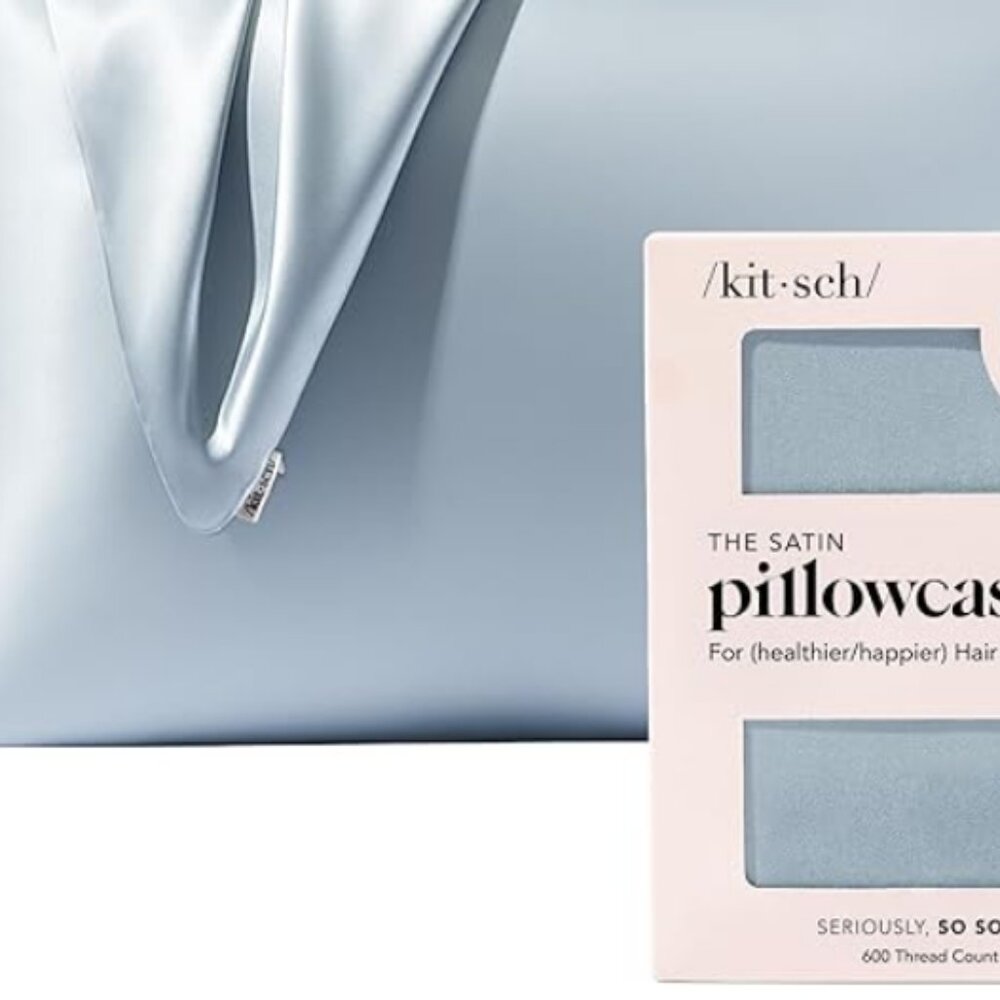 Kitsch Satin Pillowcase in Haze Blue